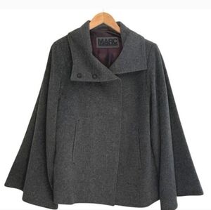 *Flared Sleeved Wool Coat Gray Sz 8